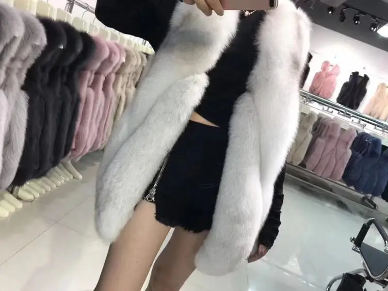 ZiZhen/жилет из натурального Лисьего меха в форме капли, сезон весна-осень-зима, жилет из натурального меха, женский жилет из лисьего меха 190618-1