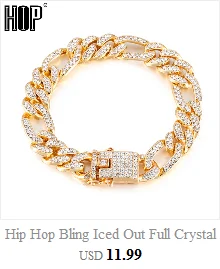 Хип-хоп Полный AAA циркониевый Кристалл Bling Iced Out Pave мужской браслет кубинские звенья цепи браслеты для мужчин ювелирные изделия