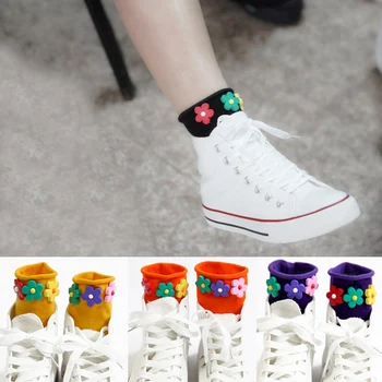 

Droppshiping Floral Flower Cute Socks Cartoon Candy Color Curling Loose Cuff Short Socks for Women Girls Fashion For 2019 J55