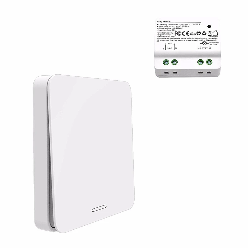 

Wireless Switch, Self-Powered No Battery No Wiring Needed, Remote Control Light Lamps, Ventilator, Exhaust Fan