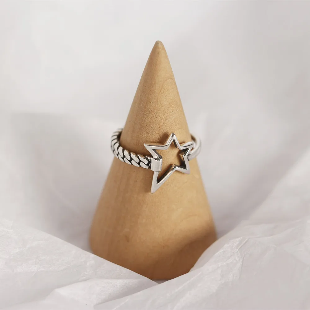 SHANICE 925 Серебряное Открытое кольцо для женщин Леди Панк винтажные открытые античные кольца геометрические INS крутой ветер звезда ювелирные изделия Anillos