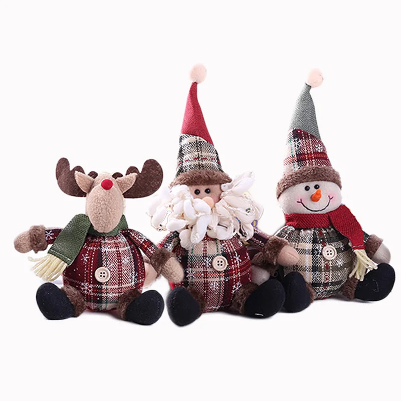 1 шт. Снеговик плюшевый олень кукла украшения Праздник Рождество год игрушки Санта Клаус подарок под елку BW006