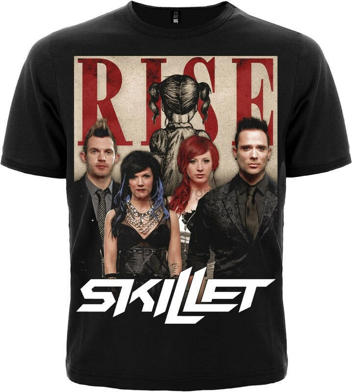 Футболка SKILLET RISE (сегодня мы поднимаем) разного размера. Этика металлической