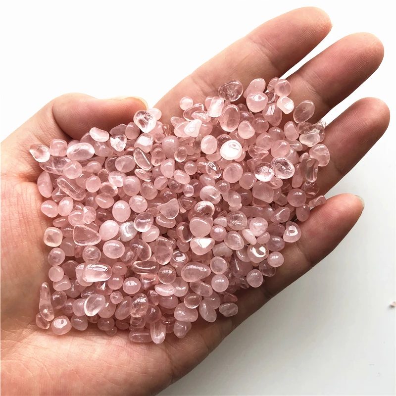 Прямая поставка 50 г 5-7 мм натуральный розовый Розовый Гравий с кристаллами кварца камни образец украшения Исцеление натуральные камни и кристаллы
