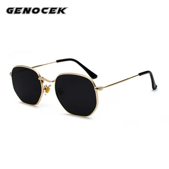

2020 Summer New Vintage Polygon Sunglasses Women Men Fashion Brand Designer Beach Party Metal Sun Glasses Eyewear Uv400