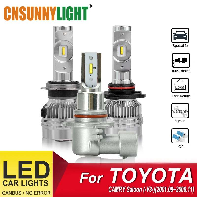 

CNSUNNYLIGHT Canbus LED Auto Headlight Bulbs For TOYOTA CAMRY Saloon V3 2001.08-2006.11 Foglight Bulb Headlamp Bright Car Lights