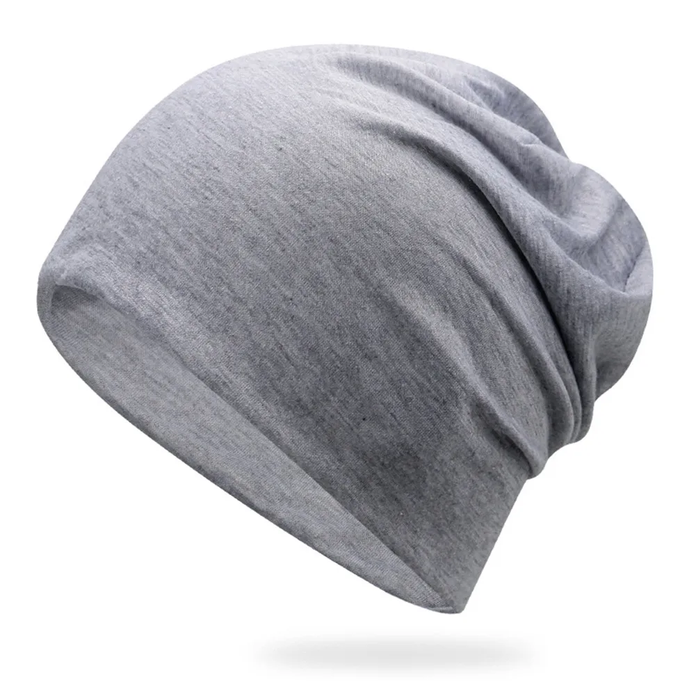 Light Grey Новая стильная женская и мужская Шапка-бини, тонкая хип-хоп мягкая эластичная громоздкая Кепка с черепом, VK-ING - Цвет: Light Grey