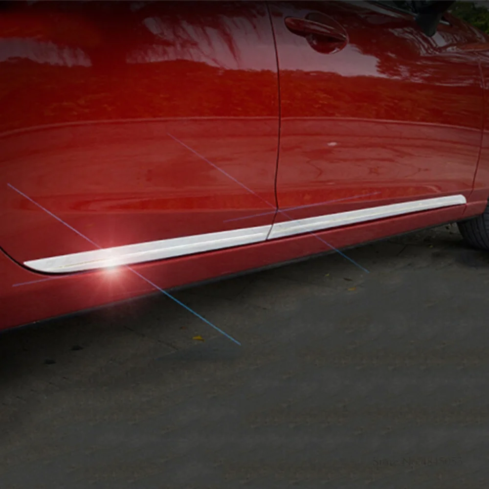 For Mazda 6 M6 Atenza- Exterior High Quality ABS Chrome Door Body Protector Side Molding Cover Trims Car Styling 4Pcs
