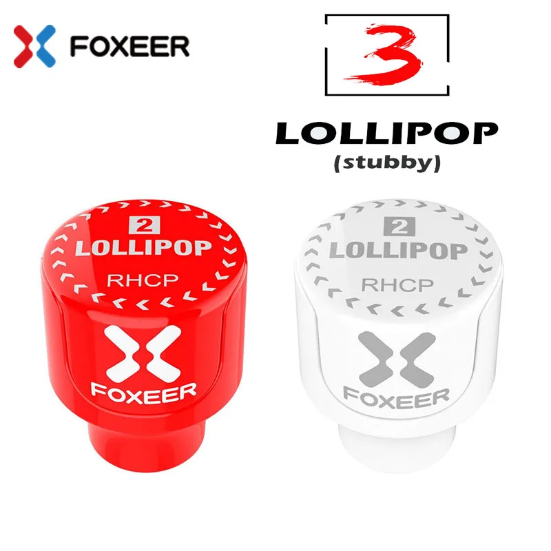 2 шт. Foxeer Lollipop 3 2.5DBi Stubby 5 8G Omni RHCP красный белый FPV антенна для Predator V4 RC ЗАПАСНЫЕ ЧАСТИ