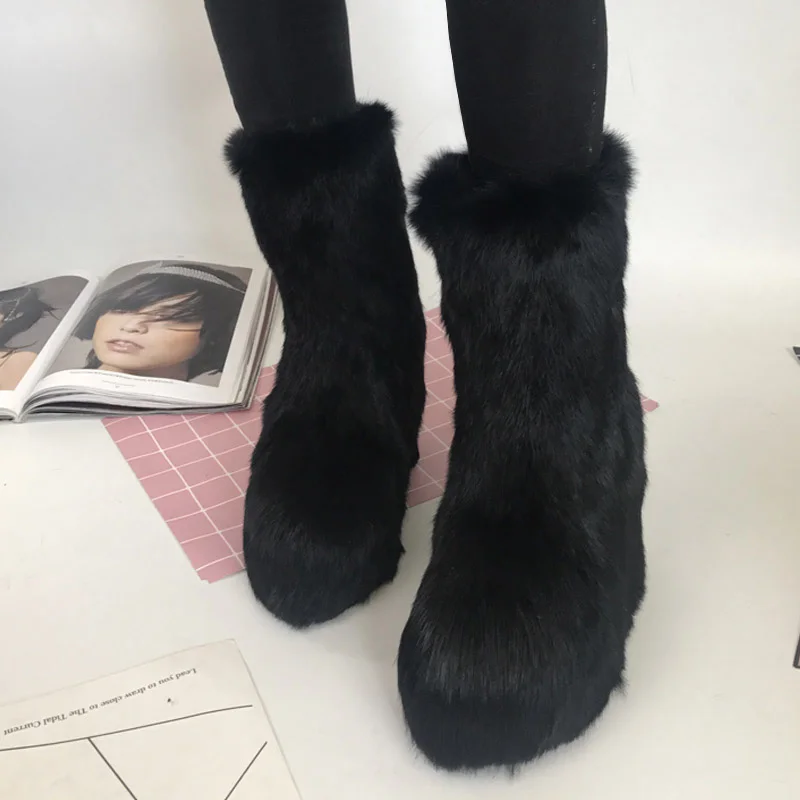 Зимние сапоги; женские теплые сапоги до середины икры; Bota Feminina; Botines Mujer Chic stivali donna Leopard Botas Mujer; женская обувь на танкетке