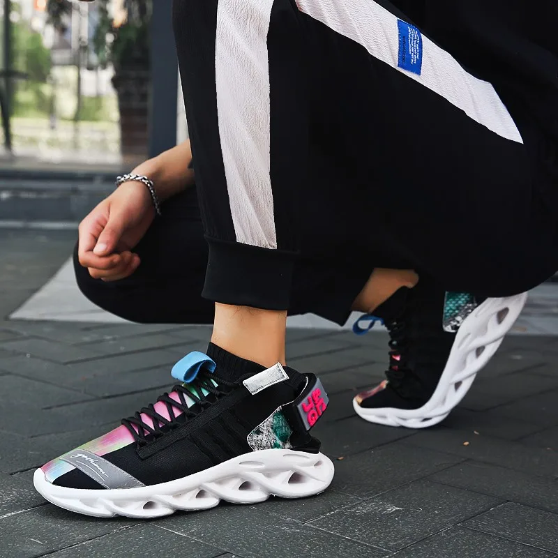 Goedkoop Klassieke Vliegende Geweven Trend Mannen Casual Schoenen Lichtgewicht Comfortabele Demping Loopschoenen Hoge Elastische Non Slip Dragen Schoenen