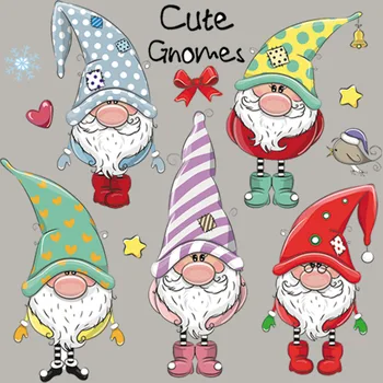 

Clothing Badges Patches Cute Gnomes Iron On Fashion Diy Accessory Stickers Heat Transfer Clothes Iron On Patch Christmas Gift 88