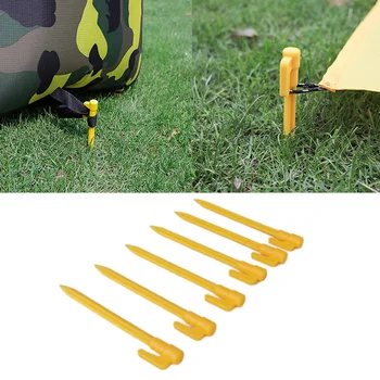 

10pcs Outdoor Camping Tent Awning Plastic Ground Stakes Peg Multi-Purpose Ground Nail Tent Nails Spiral Horn Plastic Nail