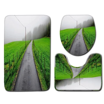 

Bathroom Mat Toilet Three-Piece Set Rugs Soft Floor Home Anti Slip Liner Foam Durable Cover Shower Carpets Bathroom Mat Set