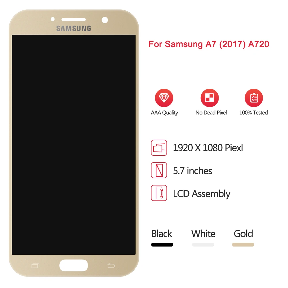 Супер AMOLED Для 5," samsung Galaxy A7 ЖК-экран+ сенсорная панель дигитайзер Замена для A720 lcd