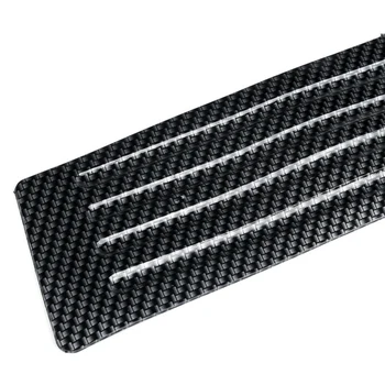 

Rear Sill Bumper Protector Strip Plate Protection Carbon Fiber Style W/ Tape New
