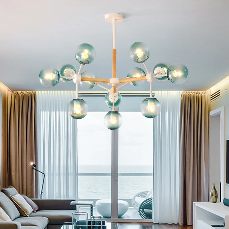 

Modern Hanging Lamp Light Led Dinning Bed Room Bedroom Foyer Round Glass Ball Black Gold Nordic Simple Modern Pendant Light Lamp