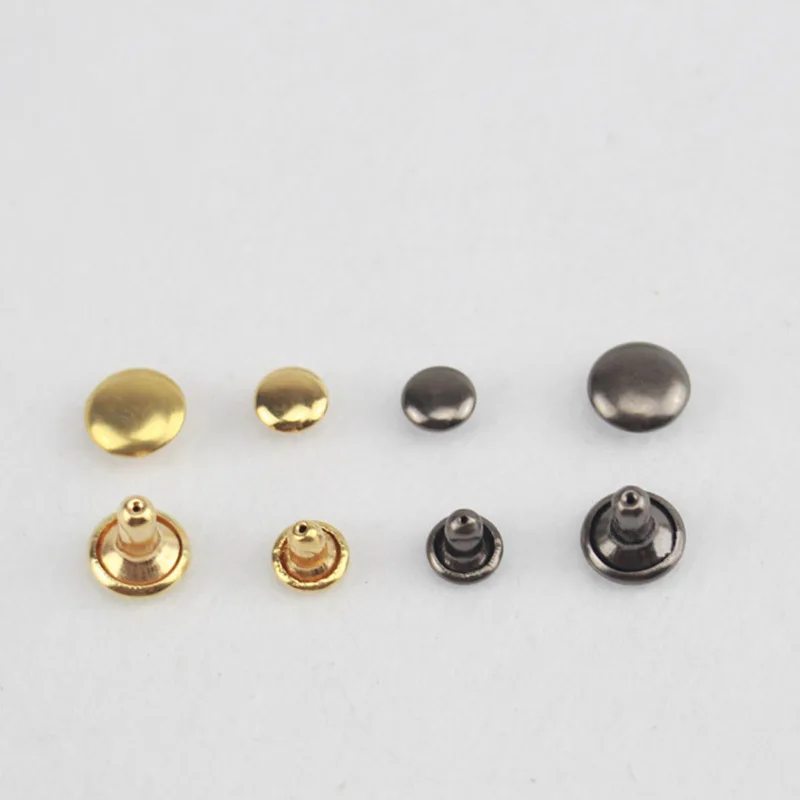120 Sets Leather Craft Repair Double Cap Rivets Tubular Metal Studs Fixing Tools DIN889
