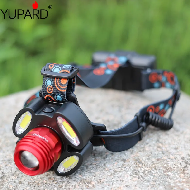 Портативный налобный фонарь T6 + 4 * COB светодиодный USB-зарядкой | Лампы и освещение