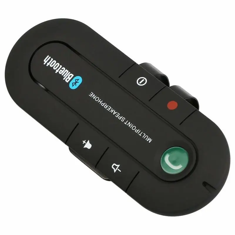 Bluetooth громкой связи автомобильный комплект беспроводной Bluetooth спикер телефон Mp3 музыкальный плеер Солнцезащитный козырек клип динамик телефон с автомобильным зарядным устройством - Название цвета: Черный