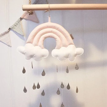 

Newborn Cloud Rainbow Raindrop Wall Toys Baby Bed Tent Pendant Crib Hanging Toy Room Ornament Infant Photo Props Kids Gifts