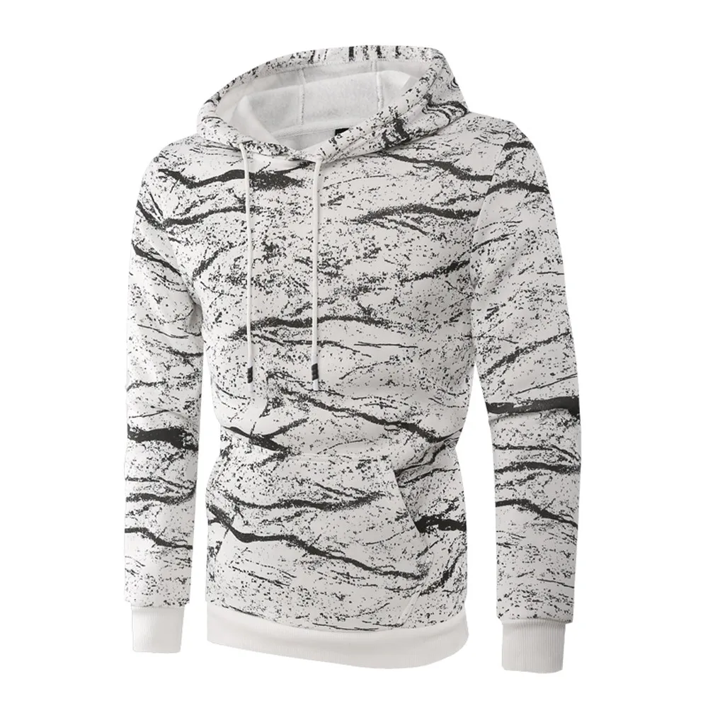 Pattern Autumn Men's Long Sleeve Blouse Tee Running Tops With Hat Hooded Sport Coat Outwear Full Fitness Gym Sweatshirt A1