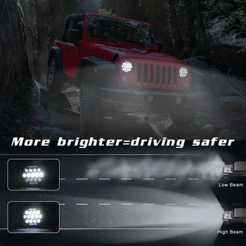 

6000K Angel Eye bulb Waterproof Car Auto 7-inch Headlight High-low beam