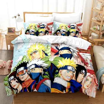 

Comic Naruto Bedding Set Bedroom Decor White Blackground Hypoallergenic Quilt Cover 1PC Duvet Cover with Pillowcase Dropship