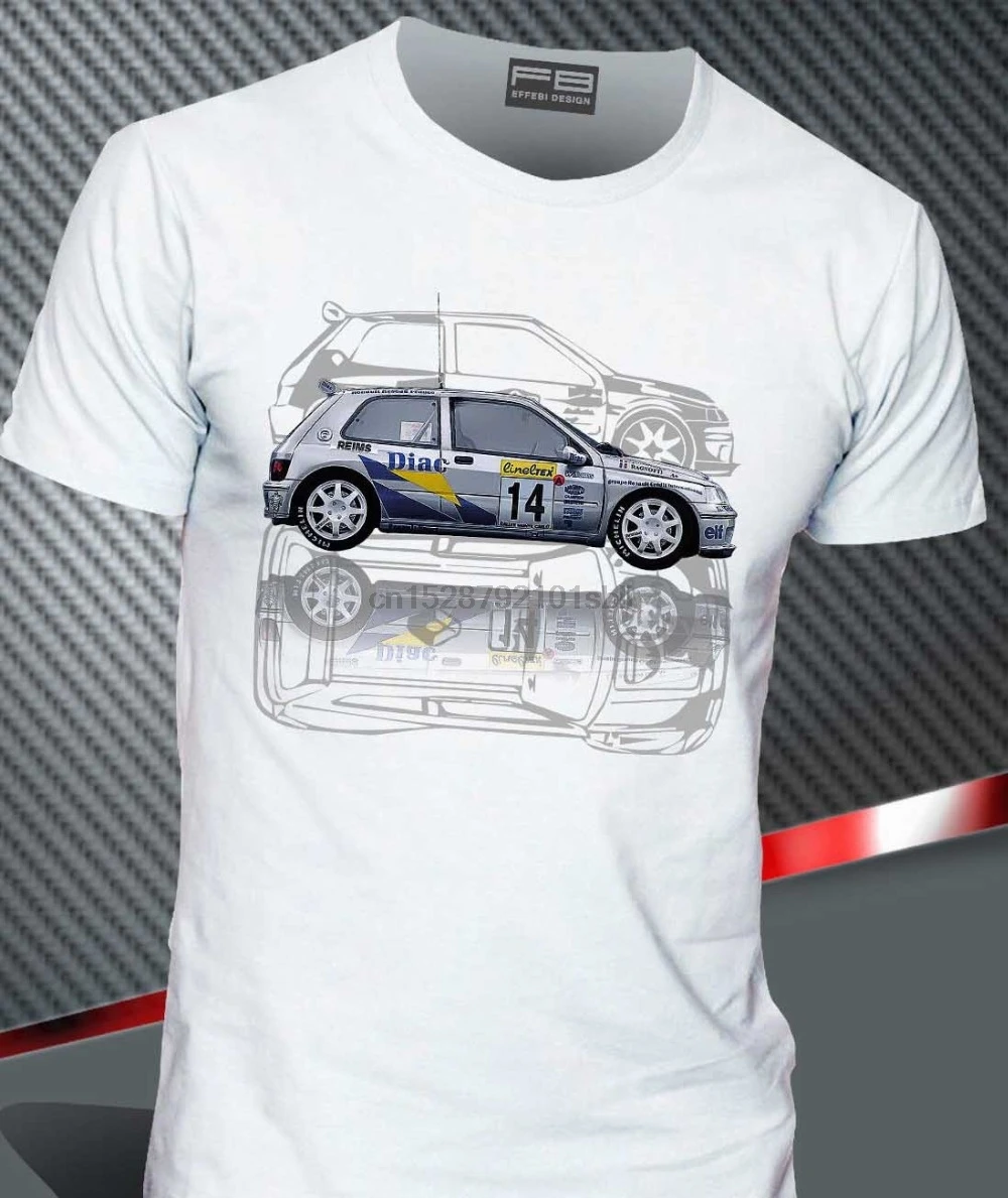 Футболка renoult Clio Williams Maxi Kit Car Team Diac Франция Мужская футболка 2019 летняя Хлопковая