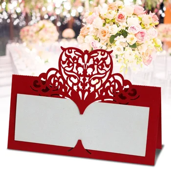 

50pcs/set Heart Hollowed Name Table Place Card Birthday Party Banquet Seating Decoration Sign Displaying Accessories Wedding