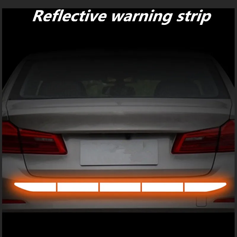 Аксессуары для стайлинга автомобилей 90 см светоотражающие полосы флуоресцентные предупреждающие наклейки для автомобиля украшения багажника бампера креативная Наклейка на тело