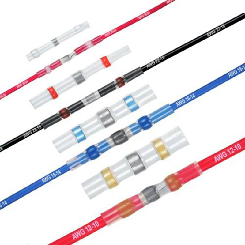 150pcs/set Waterproof Solder Heat Shrink Sleeve Wire Butt Terminals Soldering Connectors Electrical Wire Soldered Terminals