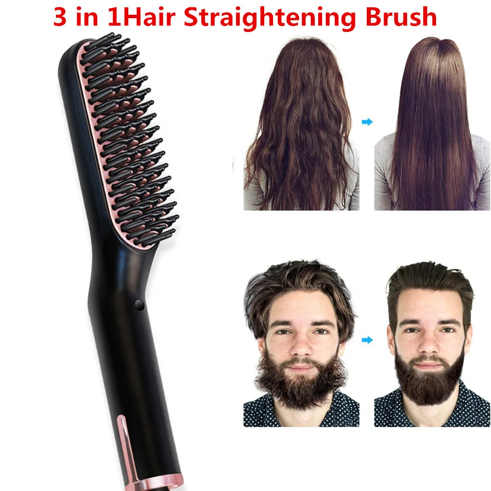 

Hair Straightening Irons Beard Grooming kit Boy Multifunctional Men Beard Straightener Styling Multifunctional Hair Comb Brush