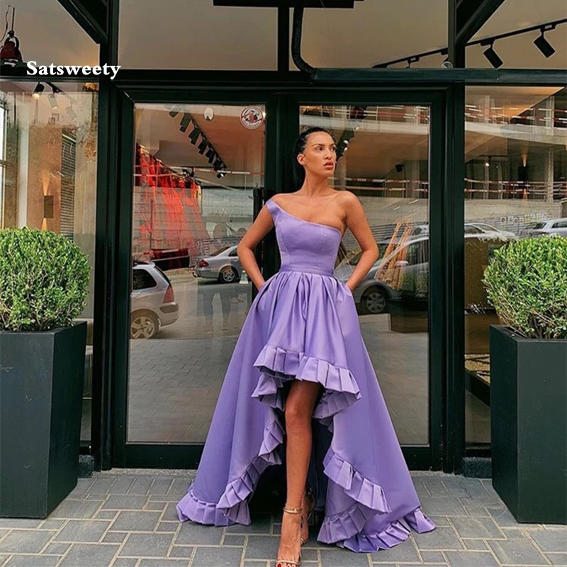 lavender satin dress 