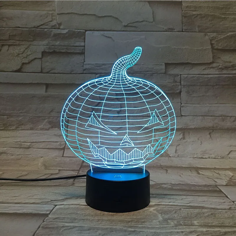 

Halloween Pumpkin 3D LED Illusion Desktop Lamp Coffee Table Decor Sensor Lights Atmosphere Bedside Night Lamps Birthday Gifts