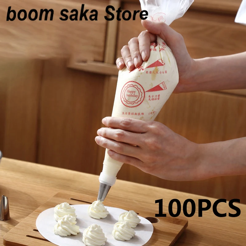 Disposable Pastry Bag Icing Food Piping Cream Nozzle Fondant Cake Decorating Pastry Tips Tools Small Large Size Cake Tools disposable pastry tools