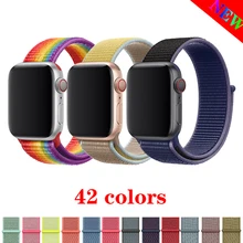 Ремешок для спортивных часов для apple watch, ремешок 42 мм, 38 мм, версия apple watch 5/4/3/2/1 наручных часов iwatch, ремешок 44 мм 40 мм двухслойный нейлоновый переплет ремешок для часов
