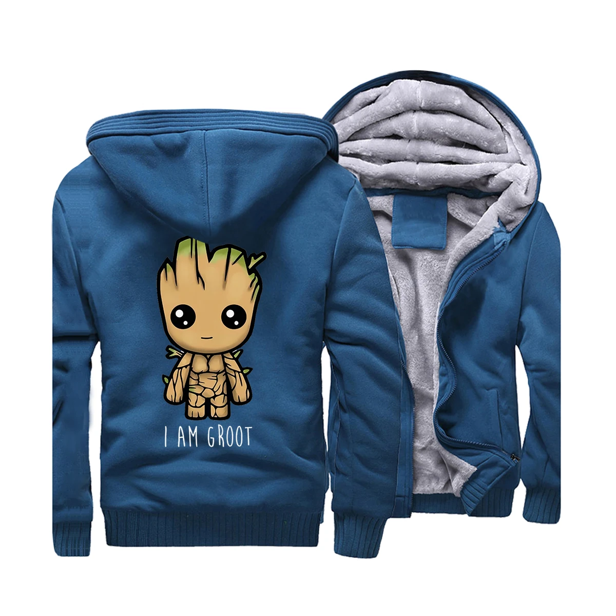 Guardians of the Galaxy Movie Men Hoodies I Am Groot New Winter Fleece Jacket Harajuku Zipper Hot Sale Casual Cotton Sweatshirt
