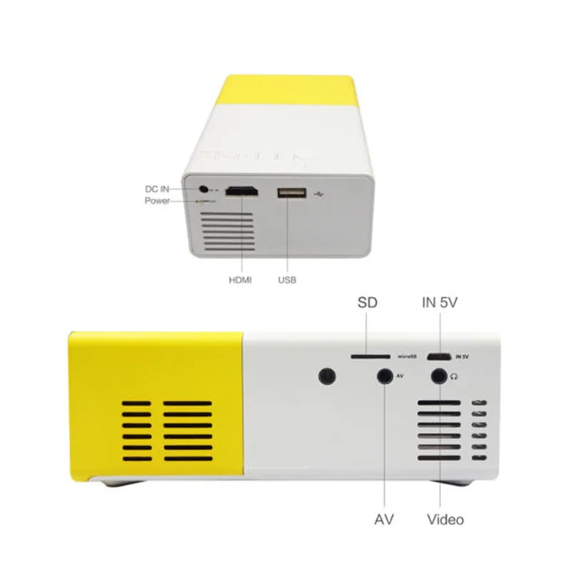 Mini Vidéo Projecteur LED LCD Full HD1080P YG300 320*240p 50Lumens Jaune  EXCELVAN - Présentation et multimédia - Cdiscount TV Son Photo