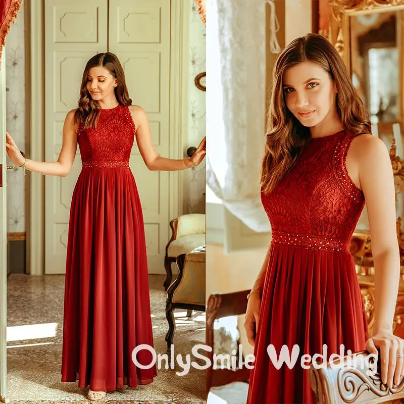 

Prom Dresses 2019 Lace Long Banquet Party Gown Pleated Chiffon A-Line Robe De Soiree Lady Gala Dress Prom