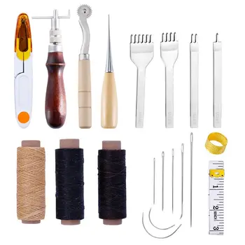 

20pcs/set Thimble Kit Craft Leather Kit Sewing Needles Threading Tools For Hand Sewing Seam DIY Stamping Accessories newest