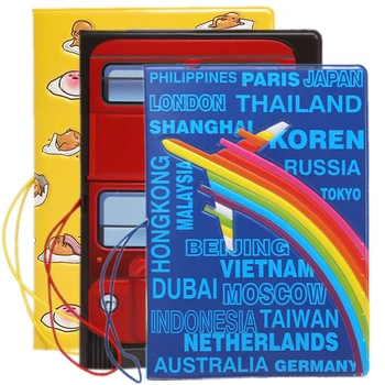 

Cartoon Airplane Rainbow Passport Cover Women ID Address Holder Portable PU Leather Boarding Case Wallet Bag Travel Accessories