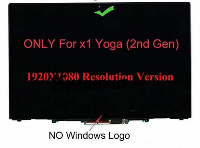 14," Full-HD сенсорный ЖК-экран дигитайзер сборка ободок для lenovo ThinkPad X1 Yoga 2nd GEN B140HAN03.6 30p