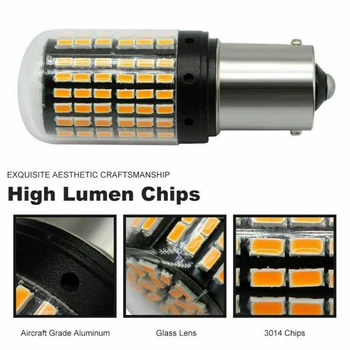 

Car Turn Signal Light Auto Set 1156 BA15S 3014 144SMD Amber Bulb Exterior