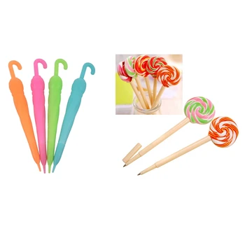 

20 Pcs Pen for Kids Gift: 10 Pcs 0.5Mm Novelty LolliPOP-Ballpoint Pen & 10 Pcs 0.38Mm Cute Umbrella Cartoon Shape Writing Pens G