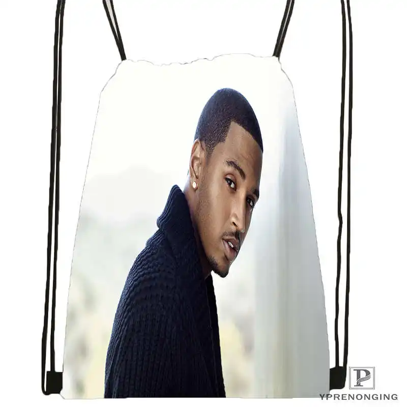 Drawstring Backpack Индивидуальная походная сумка на шнурке Trey-Songz-Atlantic для мужчин и женщин, милый детский рюкзак(черная спинка) 31x40 см#20180611-03-149 - Цвет: Drawstring Backpack