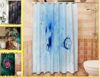 

2019 Hot sale New Starry Polyester Waterproof Digital Printing Shower Curtain