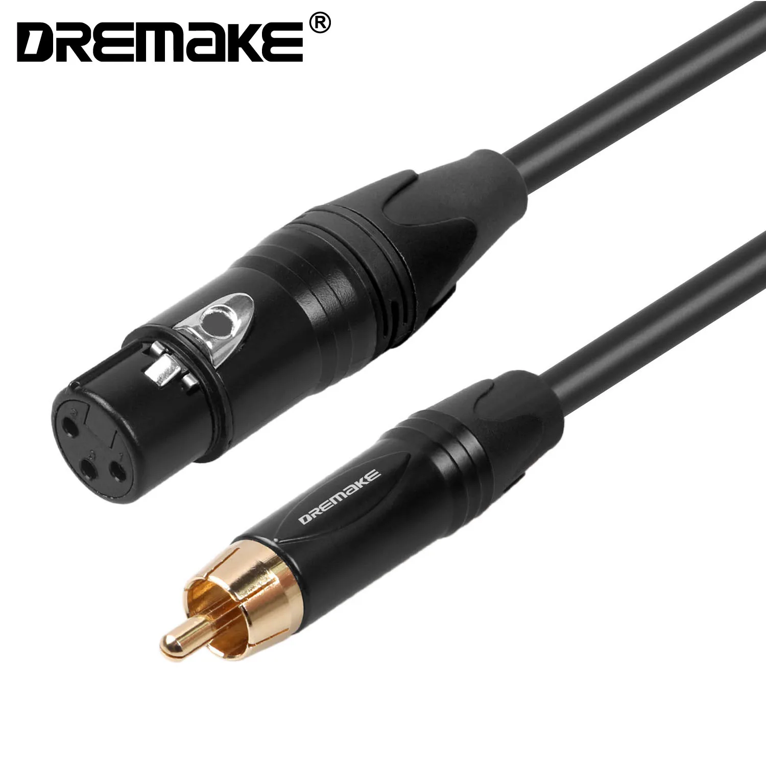 DREMAKE Unbalanced RCA to XLR Audio Interconnect Cable XLR 3 Pin Female to RCA Male Speaker