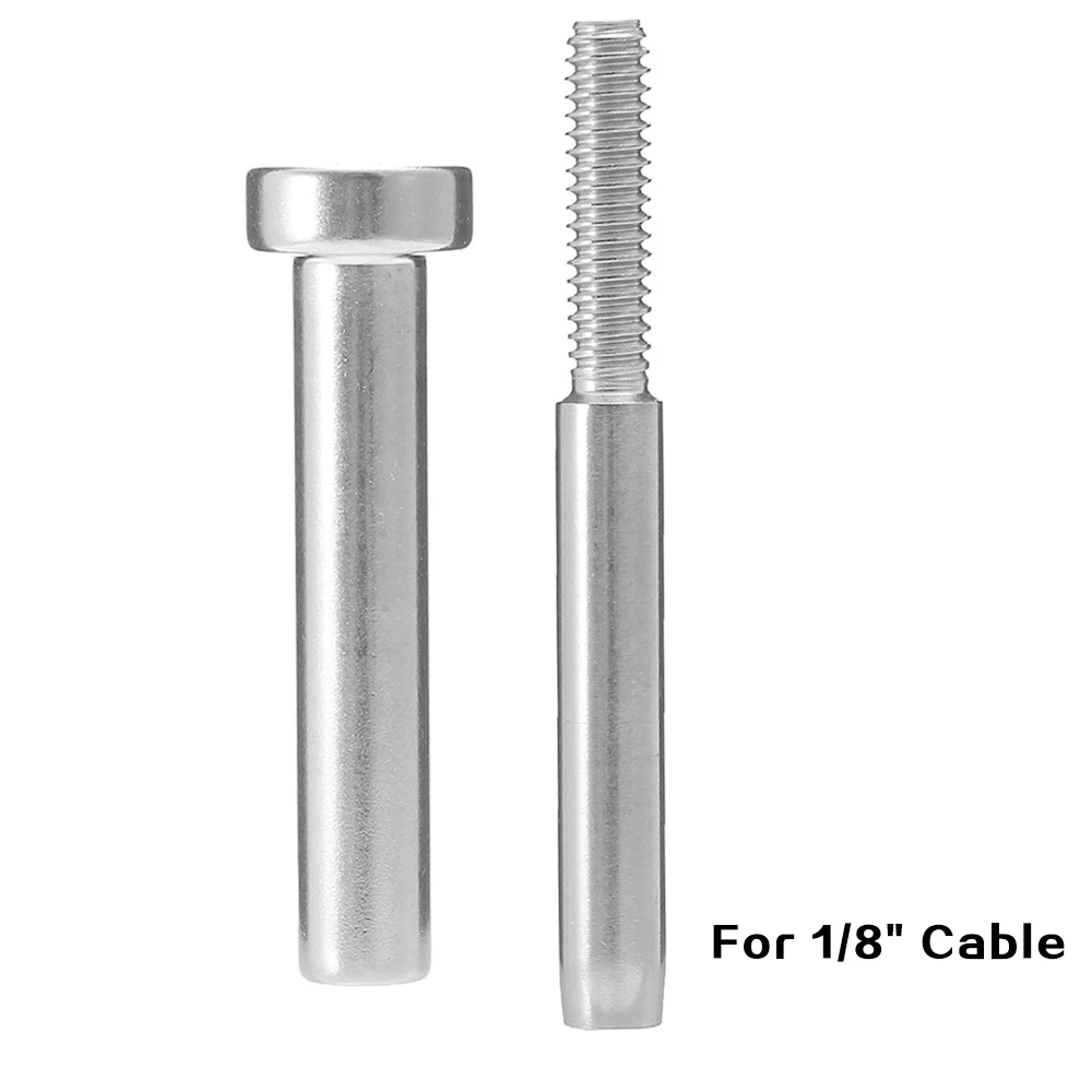 1/8" 3/16" Cable Railing Stainless Steel Invisible Receiver StudEnd Fitting Cable Threaded Stud Terminal For 3/16" Cable Railing