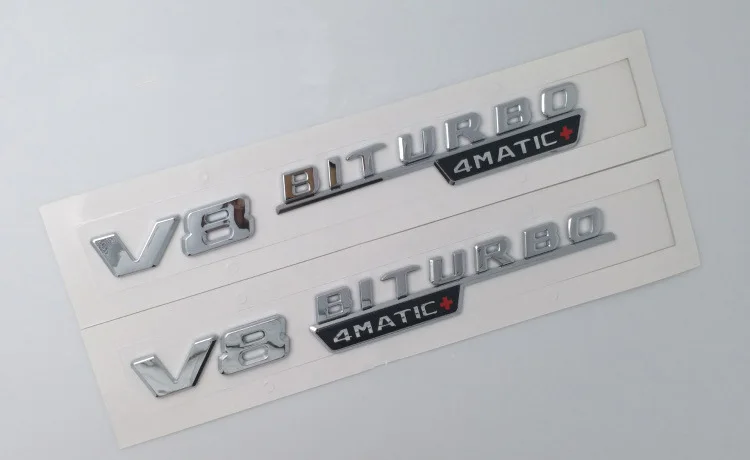1-20 пар сбоку средства ухода за кожей логотип Стикеры V8 BITURBO 4matic изменение этикетка 17-19 Mercedes Benz V8 BITURBO 4matic AMG W211 S350 S550 CLS - Название цвета: Silver Different Sid